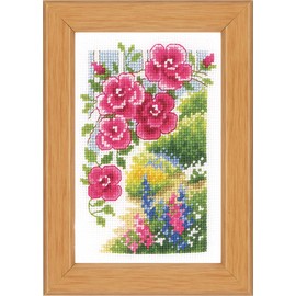 Vervaco Counted Cross Stitch Gard Kit Miniature in My Garden Set of 3, in My Garden (18 Count) 3/Pkg, ca. 8 x 12 cm/3.2 x 4.8 inches