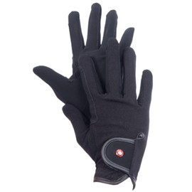 HKM by Reiterladen24 Professional Riding Gloves, Nubuck Imitation Leather, black, s