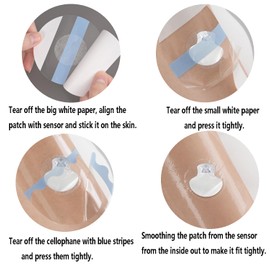 CGM Sensor Cover for Guardian 3/4 Libre 1/2/3 Lingo G7 & Stelo 25pcs Pre-Cut Transparent Adhesive Sports Tape Waterproof and Breathable Adhesive Patches No Glue in Center Guardian Patch for 7+ Days