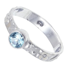 JEWELSTREZORO Blautopas Edelstein-Bandring für Herren und Damen, alle Größen, 925er-Sterlingsilber, handgefertigter Geschenkartikel, Schmuck TSR121D_70 (22.3)