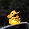wonuu Car Rubber Duck with Light, Yellow Ducky with Bandana