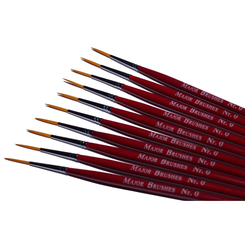 Major Brushes Synthetic Rigger Brush Size 0 - Pack of