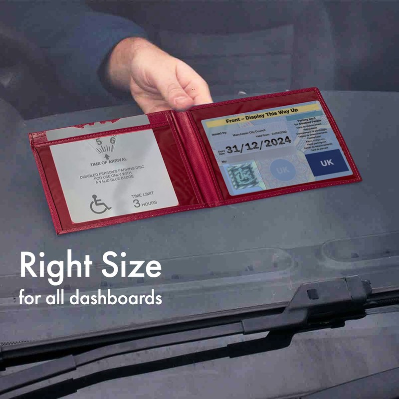 Woodland Leathers Disabled Badge and Timer Holder, Pu Leather Disabled