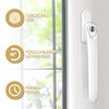 Bwintech 2 Pcs in-Line White UPVC Aluminium Window Handle, 43mm