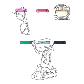 StealthMounts Bench Belt - Universal Tool Holder | Tool Holster Set - 6 Pack | Perfect Tool Hanger Storage Dock for Power Tools, Tape Measures and Belt Clips (Yellow)