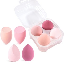 Set of 4 Premium Makeup Sponge - Professional Beauty Blender & Make Up Sponges, Washable, for Liquid/Powder Foundation, Concealer, BB Cream - Make Up Sponge Set - Vegan & Latex Free