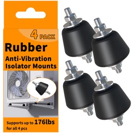 AC Parts Rubber Anti Vibration Isolator Mounts with Studs Shock Absorber,Rubber Isolator Mounts for Mini Split Heat Pumps,Air Compressors,Garage Motor,Anti Vibration Isolator Mounts,4 Pack,Medium Size