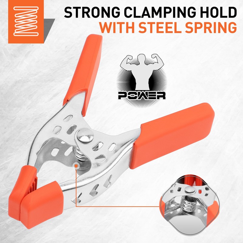 HORUSDY 4-Piece 8" inch Spring Clamp, Heavy Duty Spring Metal