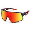 BEACOOL Polarized Sports Sunglasses GlossyBlack Gradient Red