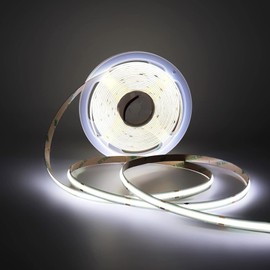 COB LED Tape Light, 24 V, 5 m, Daylight, 6000K, 480 LED/m, Ultra Narrow Width 0.3 inches (8 mm), High Brightness, High Color Rendering (CRI>95), Dotless Uniform Light, Dimmable, Indoor Use, Bedroom