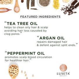 Luseta Tea Tree Oil Shampoo 33.8oz- Natural Anti Dandruff Treatment for Dry and Damaged Hair, Sulfate Free & Safe for Color Treated Hair