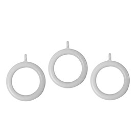 Merriway BH03243 Plastic Curtain Drapery Pole Rod Rings with Fixed Eye, Inner Dia.37mm (1.7/16 inch) Outer Dia.50mm (2 inch) - White, Pack of 24