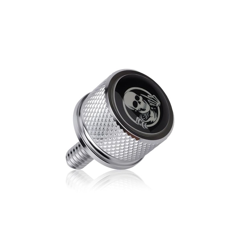 Motorcycle Rear Mudguard Seat Screw, Skull Design 1/4"-20 Thread Seat