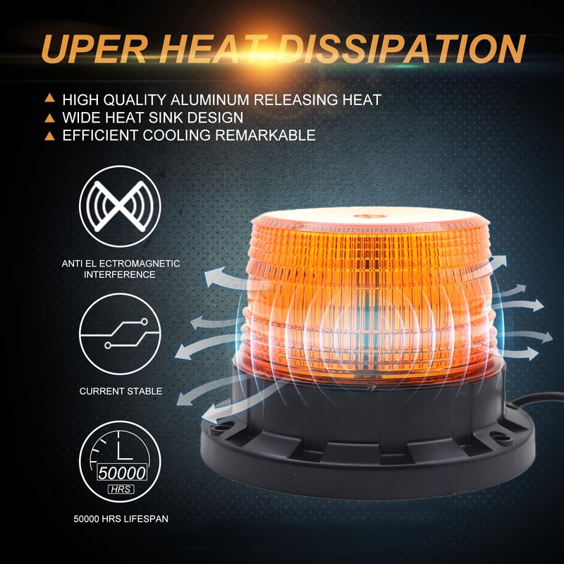 NWpangu LED Warning Strobe Light, 9V-30V Amber LED Flash Beacon