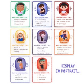 How I'm Feeling Classroom Posters Set (8-Pack) 17" x 22" | Motivational Classroom Decor | Build Emotional Vocabulary & Develop Coping Strategies | Behavioral Therapy, Autism, Special Education