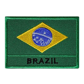 Graphic Dust Brazil Flag Embroidered Iron On Patch Applique Logo Sign Emblem
