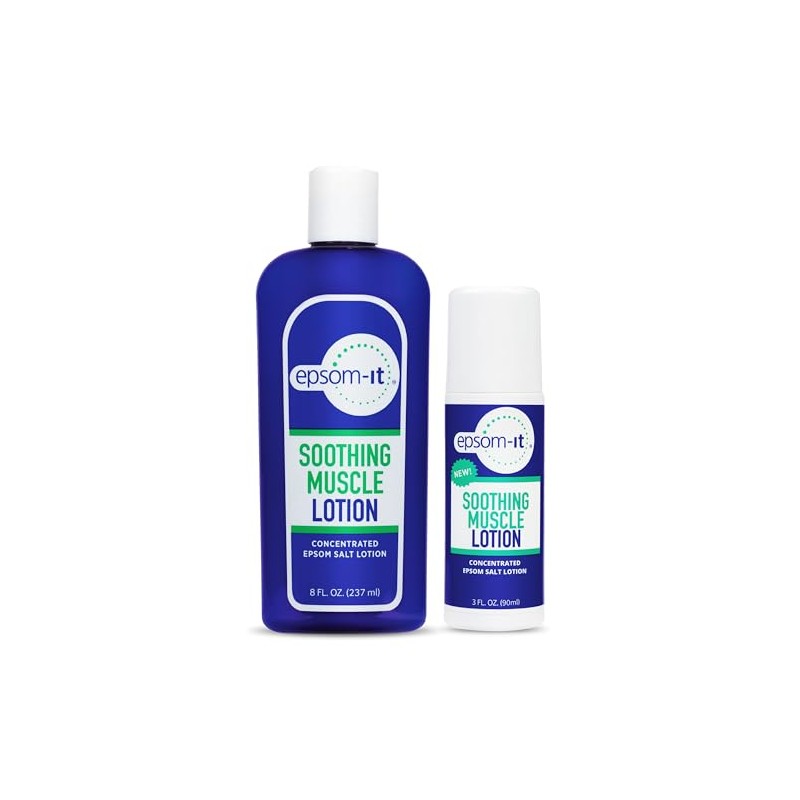 EPSOM-IT Soothing Muscle Epsom Salt Lotion Set, 8 Oz Bottle