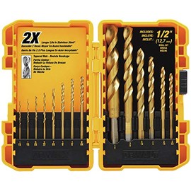DEWALT DW1341 14-Piece Titanium Nitride Speed Tip Drill Bit Set