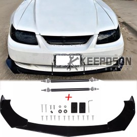 KEEPDSGN For Ford Mustang GT GT500 Mach Gloss Front Bumper Lip Splitter Spoiler Body Kit