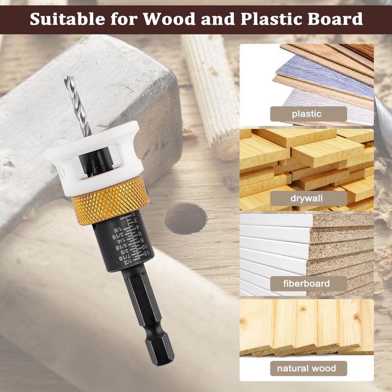 Carbide-Tipped Countersink Drill Bit Set with Precise Depth Control –