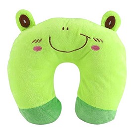 Fdit Travel Pillow Pet Pillow Portable Ultra Soft Comfortable Neck Pain Airplane Train Car, Frog