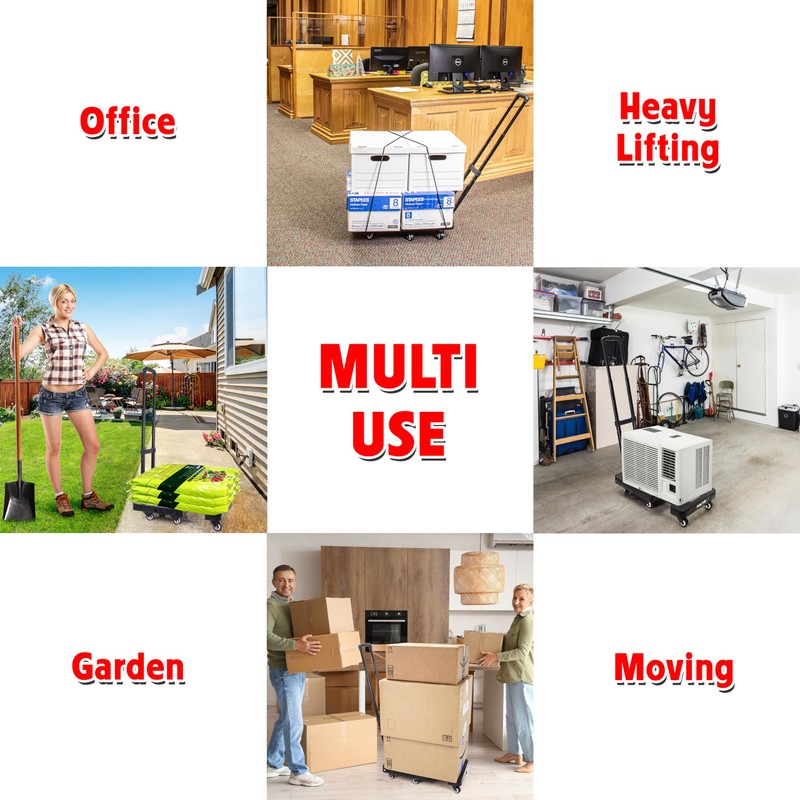 dbest products Trolley Dolly Platform Cart 6-Wheel Handtruck for Moving,