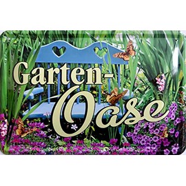 Tin Sign 20 x 30 cm Garden Oasis Recreation Relaxation Enjoy Life
