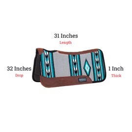 Reinsman APEX Ranahan Tacky Too Soft Breathable Non-Slip Shock-Absorbing Fleece-Lined Moisture-Wicking Contoured Back Protection Horse Riding Saddle Pad, Big Sky