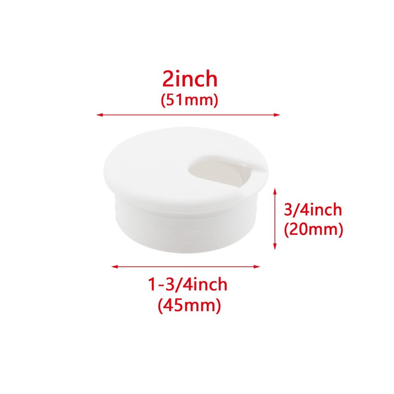 HJGarden 8pcs 1-3/4 inch Desk Wire Cord Cable Grommets Hole