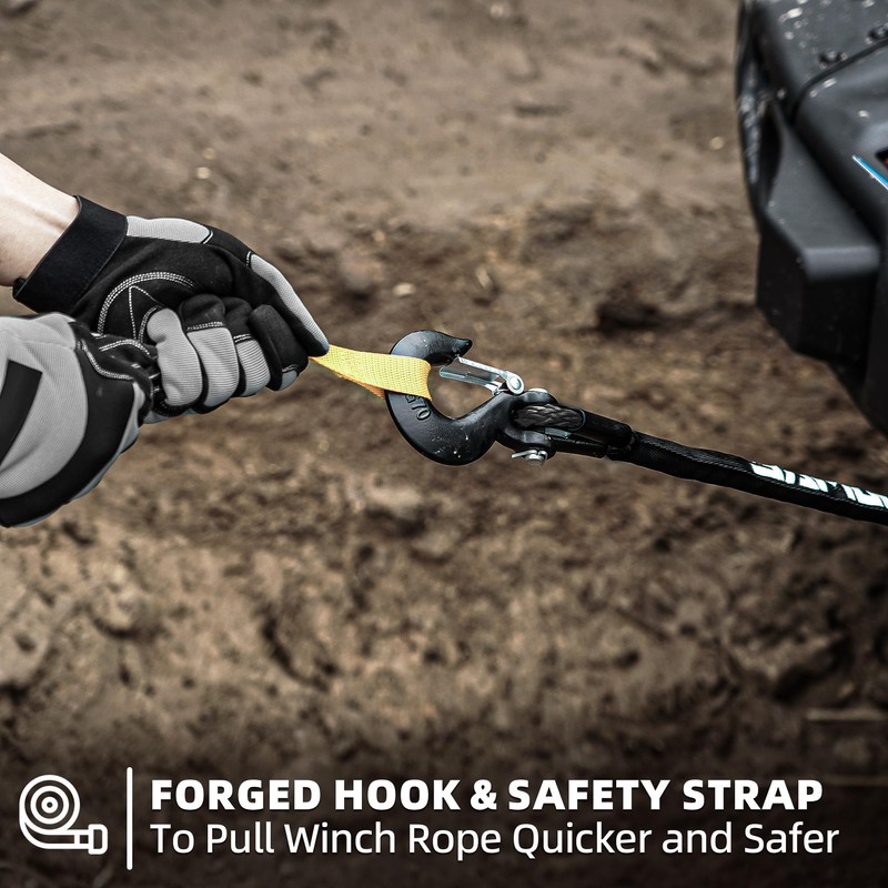 SAMOUT Synthetic Winch Rope Kit, 3/16in x 50ft 8350LBS Cable