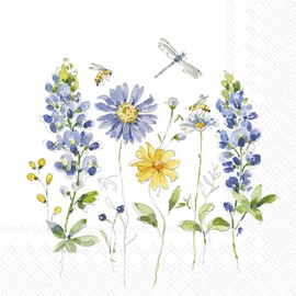 IHR Ideal Home Range Cocktail Napkins Disposable Napkins 3 Ply 5" x 5" Beautiful Blue Pack of 20