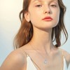 Triple Moon Goddess Necklace Sterling Silver Moonstone Wicca Pendant Pentagram