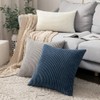 MIULEE Pack of 2 Corduroy Soft Solid Decorative Square Throw