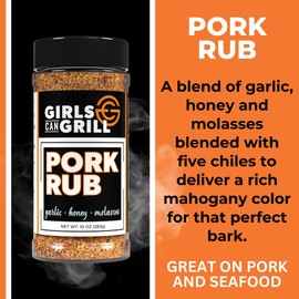 Girls Can Grill Pork Rub | Award Winning Barbecue Seasoning for Pork Butt, Pork Chops, Pork Tenderloin, Bacon and Seafood | 10 oz