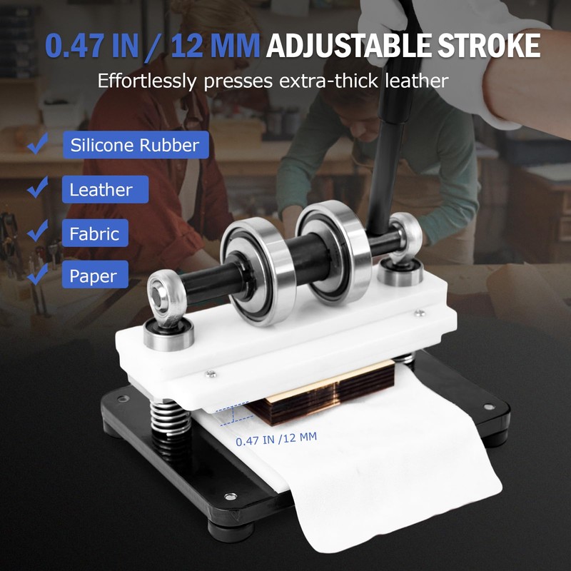 Leather Cutting Machine, 1.5 Ton Manual Press Die Cutter with