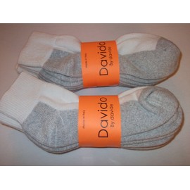 davido Mens socks ankle/quarter 100% cotton 8 pack white bottom gray 9-11