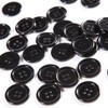 60 botones negros – 1 pulgada de resina de plástico