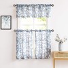 Blue White Kitchen Valance Curtain Leaf Print Window Valance for