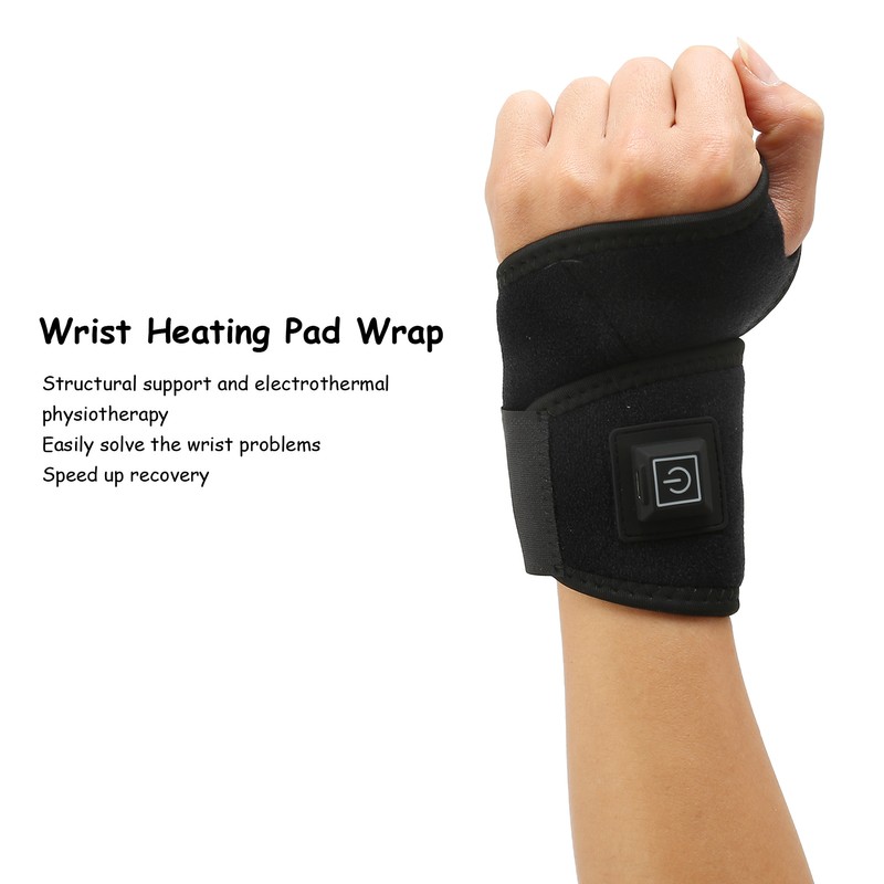 Electric Heated Wrist Brace 3 Temperature Gears Hot Compress 360