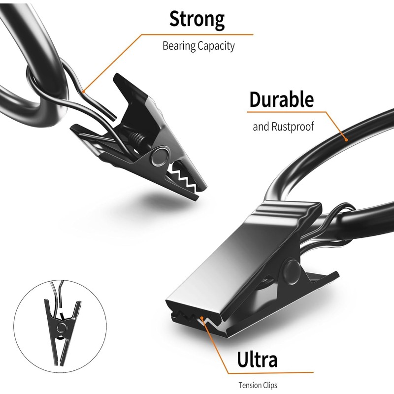 20 Hooks with Clips for Hat Rack