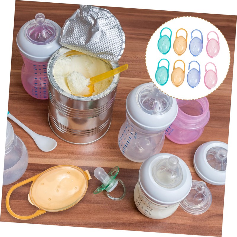 BIUDECO 8pcs Pacifier Holder Case Newborn Pacifier Storage Box Clips