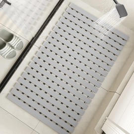 Tiamo Non Slip Large Shower Mat(35.4"*23.6"),Extra Large Shower Mats for Inside Shower, Non Slip Shower Mat for Elderly,Non Suction Cups Heavy Duty Bathtub Mat,Rubber