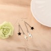 MAOFAED Musician Inspired Gift, Lightning And Black Star Dangle Earring