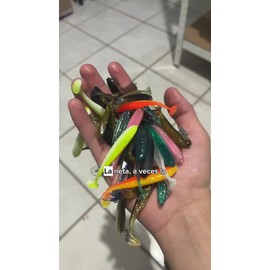 10 Señuelos De Pesca Gomas Cebo Blandos Currican Llamativo