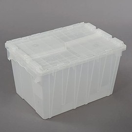 ORBIS Flipak Attached Lid Container, 21-4/5 x 15-1/5 x 12-9/10, Clear, 1/Pack