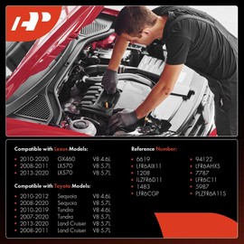 A-Premium - Bujía de iridio compatible con Toyota Tundra 2007-2020, Sequoia 2008-2020, Land Cruiser 2008-2011/2013-2020 y Lexus GX460 2010-2020, LX570 2008-2011/201/202020 3-2-2 020, 4.6L 5.7L,