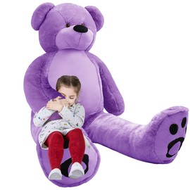 WOWMAX Giant Huge Teddy Bear Cuddly Stuffed Plush Animals Daney Life Size 6 Foot Teddy Bear Toy Doll Purple 72 Inches