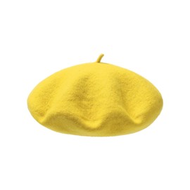 SECRET AROMA Kids Beanies for Girls – French Artistic Hat for Little Girls, yellow, One Size