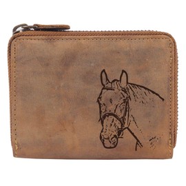 Greenburry Vintage Leather Women's Wallet with Dog Motif, Brown, 13 x 10 x 3 cm, brown, Vintage