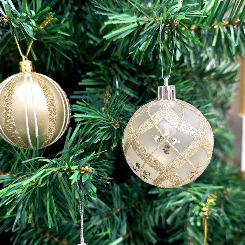 MORAINJAY 24 Pcs Gold Christmas Baubles, Christmas Tree Decorations